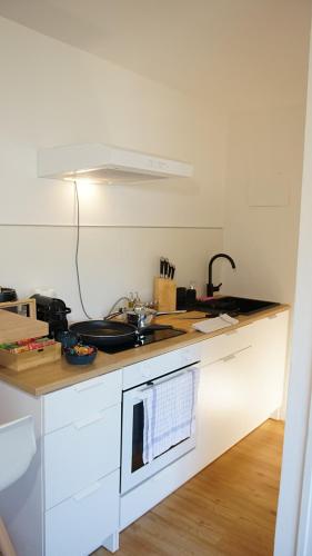 Η κουζίνα ή μικρή κουζίνα στο Central Appartment with mountain view