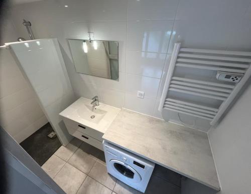 Koupelna v ubytování La loge de Gustave, studio avec wifi et une place de parking privatif