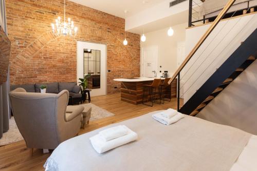 Χώρος καθιστικού στο Design Flower Square Apartments