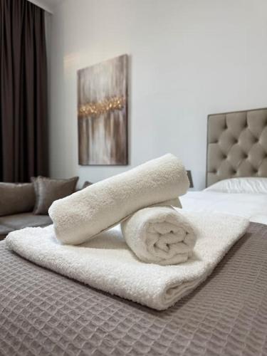 Postel nebo postele na pokoji v ubytování Neu! City Apartment im Stadtzentrum 22