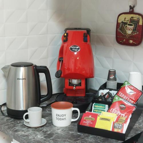 Příslušenství pro přípravu čaje a kávy v ubytování Casa Torrebianca