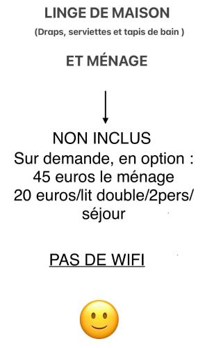 une capture d'écran d'une boîte de texte avec un émoticon dans l'établissement A 600m de la plage - Le Nature -, à Mimizan