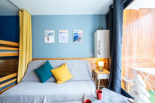 En eller flere senge i et værelse på Jazz - Studio 4p au pied des pistes