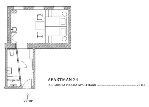 a floor plan of the apartmentarian at Apartmány Šestka in Staré Město