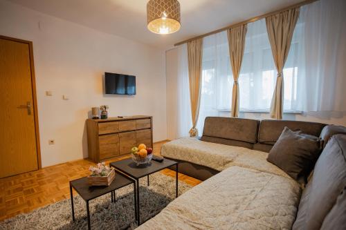 TV a/nebo společenská místnost v ubytování Apartman Amal II