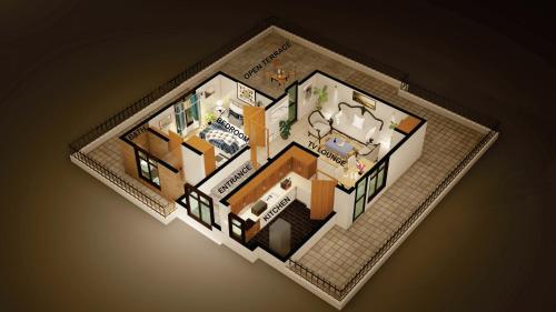 a rendering of a floor plan of a house at Blue Rawal in Bain Boeuf
