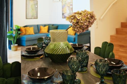 Χώρος καθιστικού στο "Carl's Design Residences" - Your family-friendly, urban & stylish Oasis in Vienna l free parking & great access