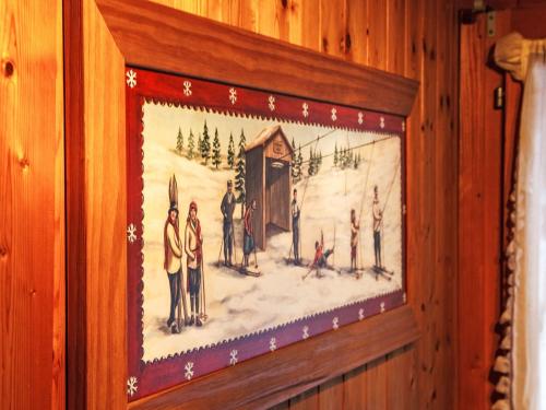 a picture of a painting of a cabin in the snow at Chalet Chalet Grepon by Interhome in Saclentse