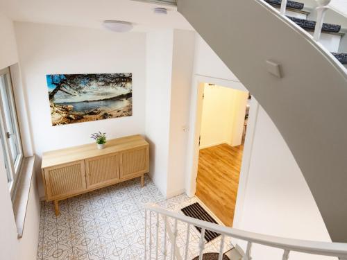 Postel nebo postele na pokoji v ubytování Exklusive Wohnung mit Ahrblick 1 und Dachterrasse