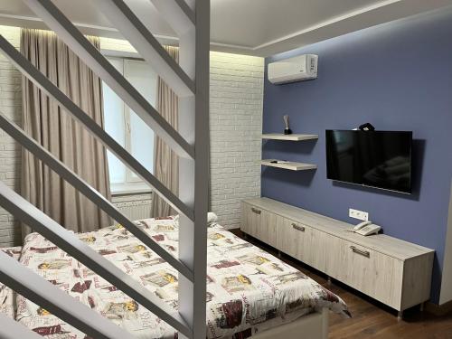 Krevet ili kreveti u jedinici u okviru objekta Modern Studio Riscanovca