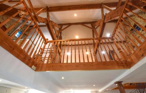 an overhead view of a wooden ceiling in a house at Pet Friendly Home In Villiers-Fossard in Villiers-Fossard