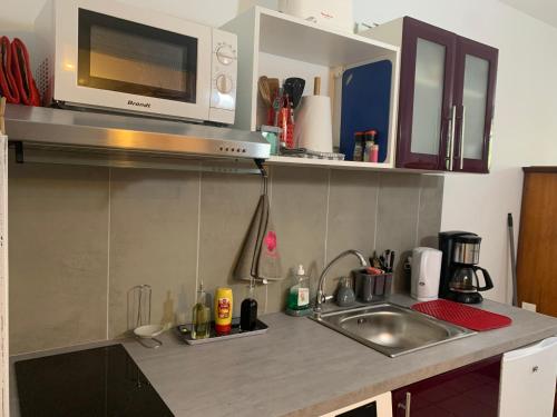 Virtuvė arba virtuvėlė apgyvendinimo įstaigoje Studio Caïpirhina