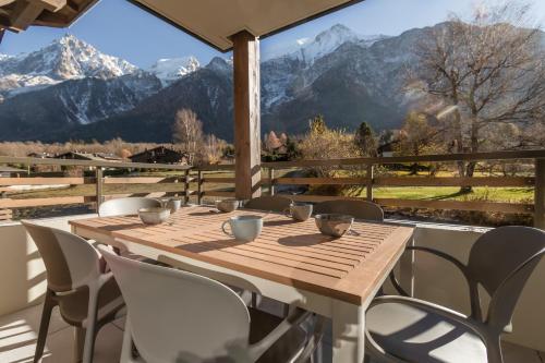 Les Cosmiques - Grande terrasse - Vue Mont Blanc