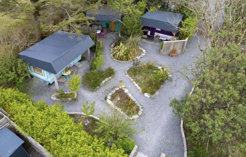 an aerial view of a miniature garden with a house at Valentia Island Escape in Valentia Island