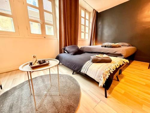 Postel nebo postele na pokoji v ubytování Appartement 3 prsn Au pied de la Citadelle