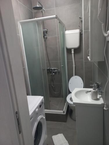 Koupelna v ubytování Hotel Duga