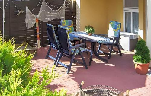 Patio nebo venkovní prostory v ubytování Ferienhaus Dierhagen