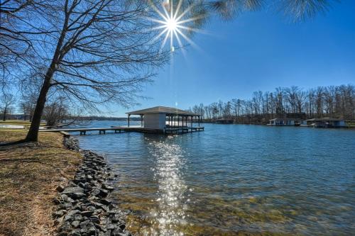 a dock in the middle of a lake at Straight to the Point in Bumpass