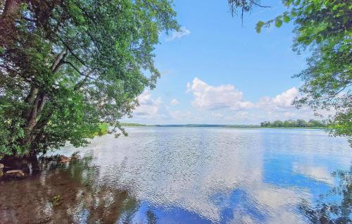 a view of a large body of water with trees at Ferienhaus Penzlin Ot Wustrow in Wustrow