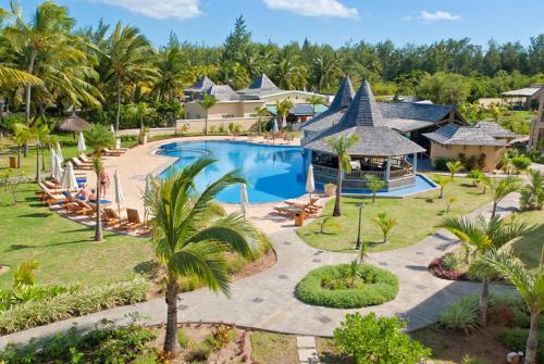 an aerial view of a resort with a swimming pool at Jalsa Beach Hotel & Spa in Poste Lafayette