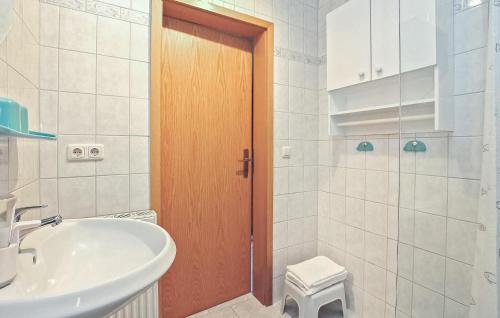 Koupelna v ubytování Ferienwohnung Poseritz