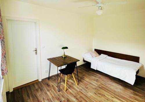 Postel nebo postele na pokoji v ubytování Baťa House Helena