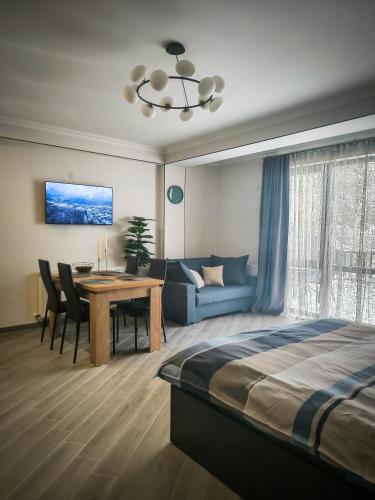 Ένα ή περισσότερα κρεβάτια σε δωμάτιο στο Eco Village Apartments 3 with terrace