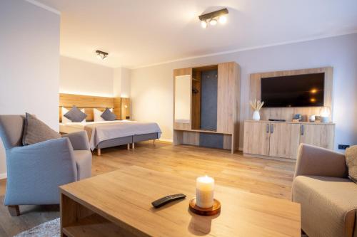Μια τηλεόραση ή/και κέντρο ψυχαγωγίας στο Chalet Bergzeit Studio 2