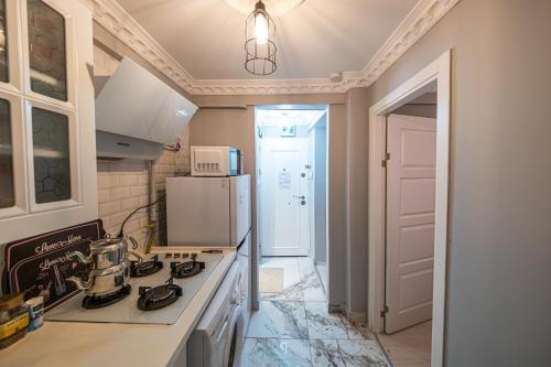 Kuchyň nebo kuchyňský kout v ubytování Taksim İstiklalin Kalbinde Konforlu Daire Netflix Wifi