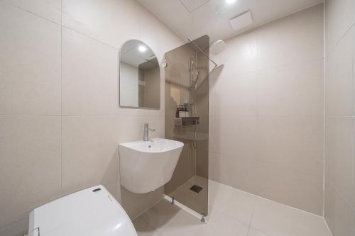 Koupelna v ubytování Hotel YAJA Namchuncheon