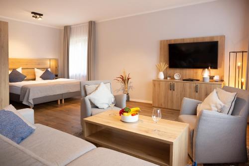 Ένα ή περισσότερα κρεβάτια σε δωμάτιο στο Chalet Bergzeit 6