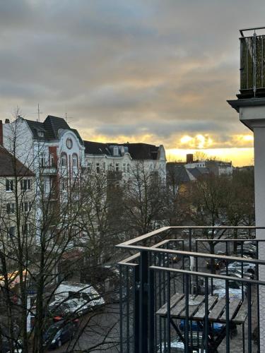 a view from the balcony of a building at Apartmenthaus Hamburg Eppendorfer Weg in Hamburg