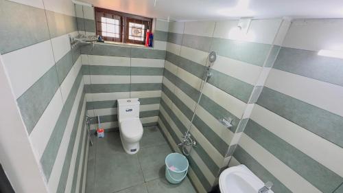 a bathroom with a toilet and a sink at Golden pearl private villa with pool in Vythiri