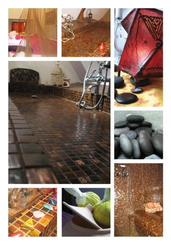 a collage of pictures of different types of items at Le Mascaret - Restaurant Hotel Spa - Teritoria in Blainville-sur-Mer