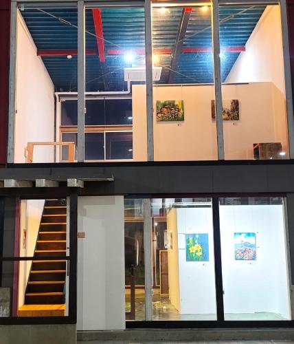 a view of a building with a staircase in it at Kaze no iro Bijutsukan - Vacation STAY 29975v in Asahi