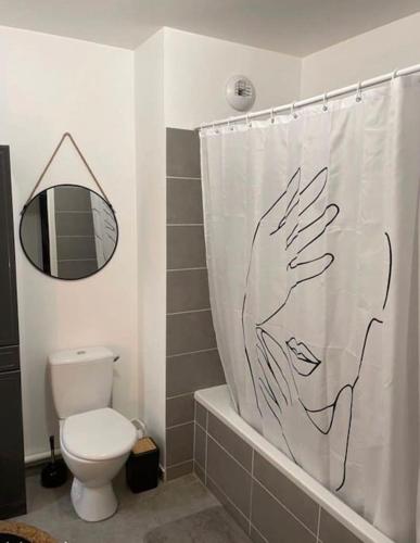Ένα μπάνιο στο Appartement moderne Amiens sud