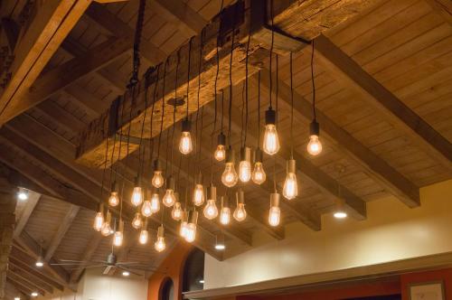 a chandelier hanging from a ceiling in a room at Toftrees Golf Resort in State College