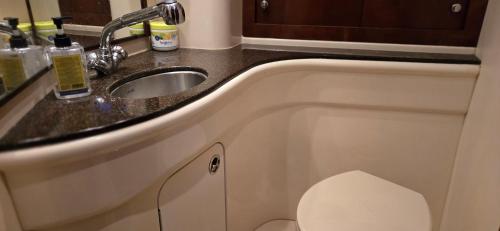 een badkamer met wastafel en toilet bij Fly Knots in Vancouver