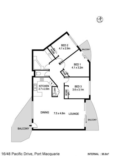 a floor plan of a house at Beachfront Apartments in Port Macquarie