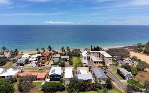 an aerial view of a resort near the ocean at Crystal Waters 7 in Bargara