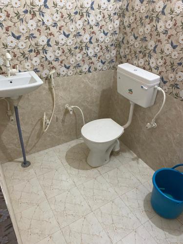 a bathroom with a toilet and a sink at Upvan in Vrindāvan
