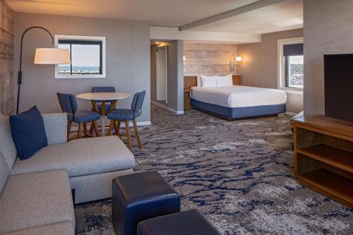 a hotel room with a bed and a table at Hyatt Regency Mission Bay Spa and Marina in San Diego