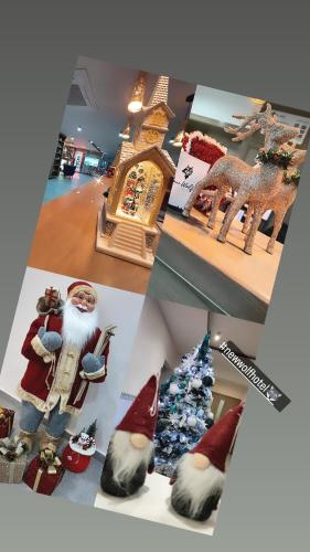 a collage of pictures of christmas items in a store at New Wolf in Bran