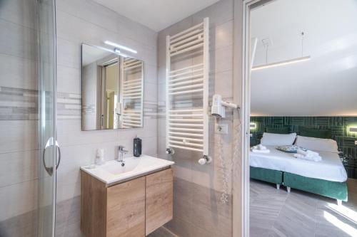 Katil atau katil-katil dalam bilik di Agriturismo Costantino
