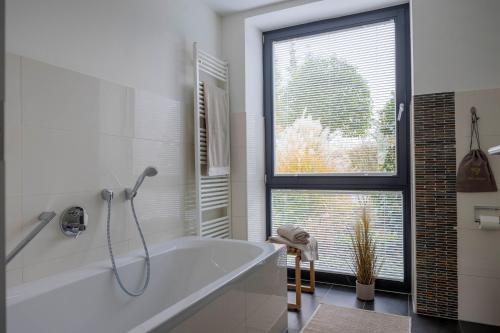 Ένα μπάνιο στο Ferienwohnung An der Mühle