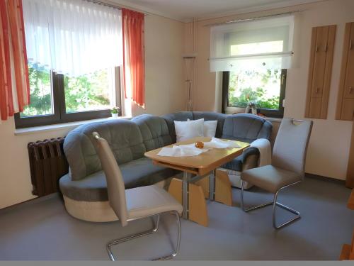Χώρος καθιστικού στο Gemütliche Ferienwohnung in Holzhau