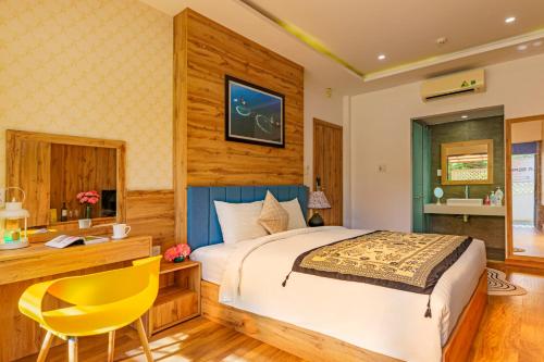 Кровать или кровати в номере La Senarata Villa Private villa only 10min to town