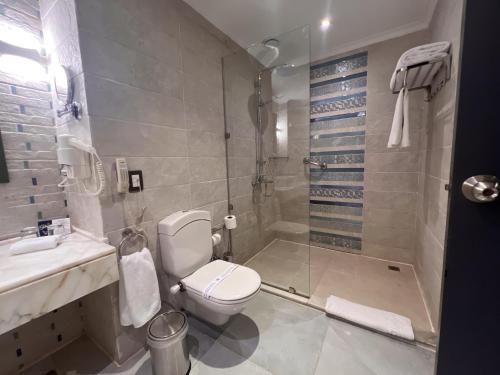 a bathroom with a toilet and a sink and a shower at Sataya Resort Marsa Alam in Marsa Alam City