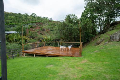 Landskap semula jadi dekat dengan chalet