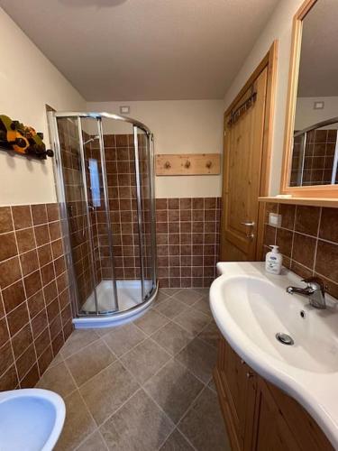 Koupelna v ubytování Chalet del Borgo